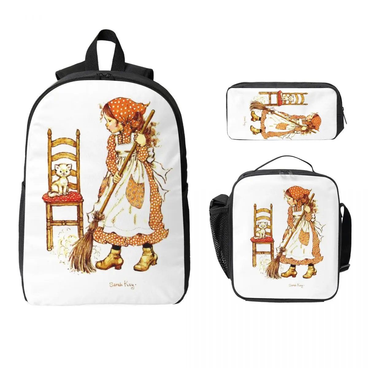 

Рюкзак Sarah Kay Swing для девочек, студенческий рюкзак для мальчиков и девочек, школьная сумка, сумки на плечо для ноутбука, 3 шт., изолированная сумка для обеда, пенал