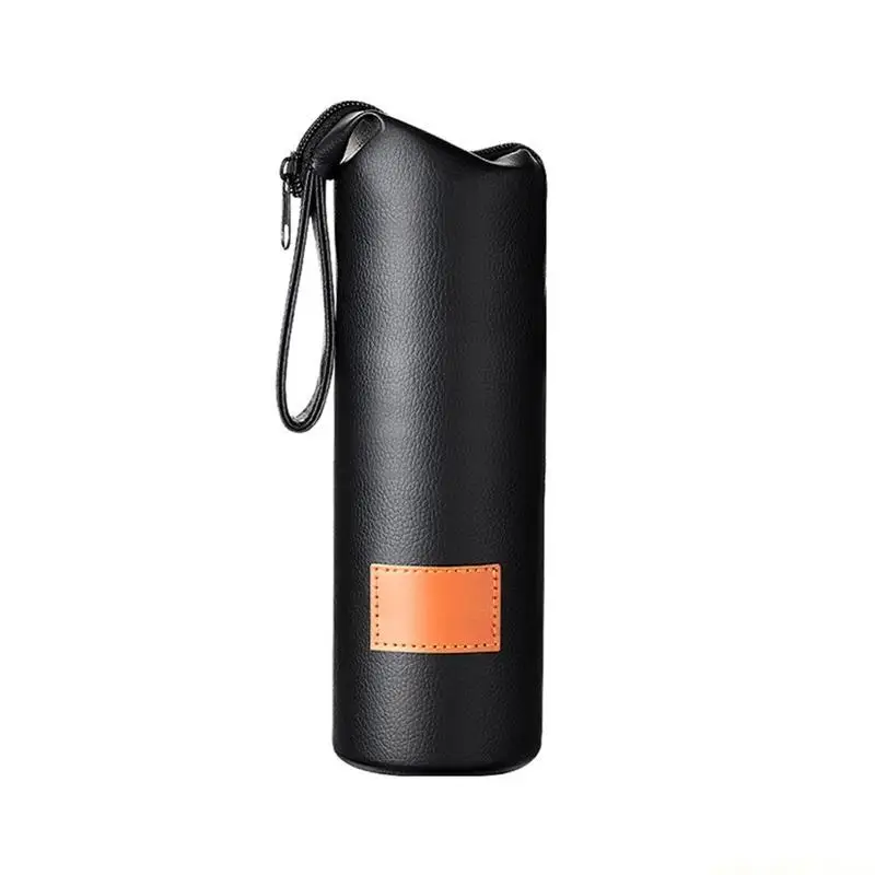 QX2E Water Bottle for Carrier with Handle PU Cup Bag Cover for Carrying Water Contain