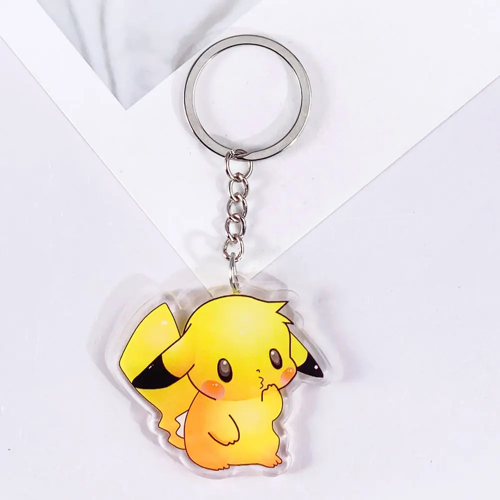 1/21Pcs Pokémon Pikachu Bulbasaur Jigglypuff Acrylic Keychain Accessories Bag Charm Backpack Pendant Key Ring Gifts For Friends