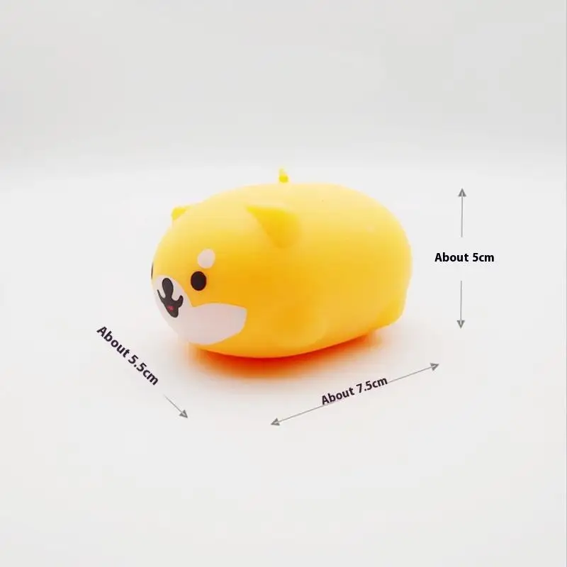 Juguete suave para apretar con forma de perro, pelota para aliviar el estrés para niños y adultos, juguete blando de animales de dibujos animados para cachorros