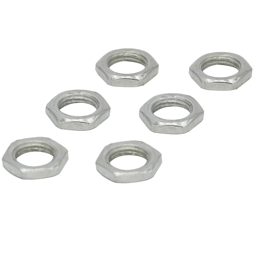 60pcs M10 M10*0.75*3 M10x0.75x3 ID*Pitch*Thickness White Zinc Plating Galvanized Carbon Steel Fine Thread Hex Hexagon Thin Nut