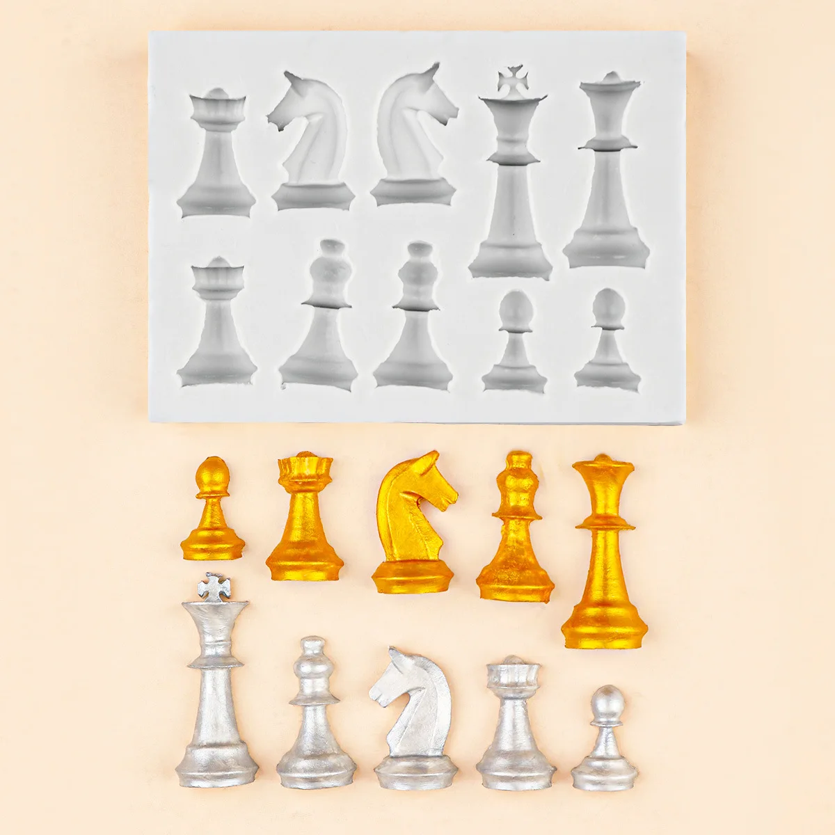 

Chess Fondant Silicone Mold DIY Chocolate Chess Piece Baking Accessories Epoxy Gypsum Resin Molds Cake Decorating Tools