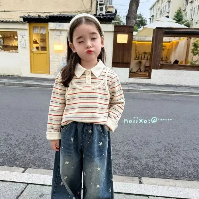 2026 Kids T Shirt School New Chinese Style Light Luxury Size Off Season Spring New Spring Autumn Nice