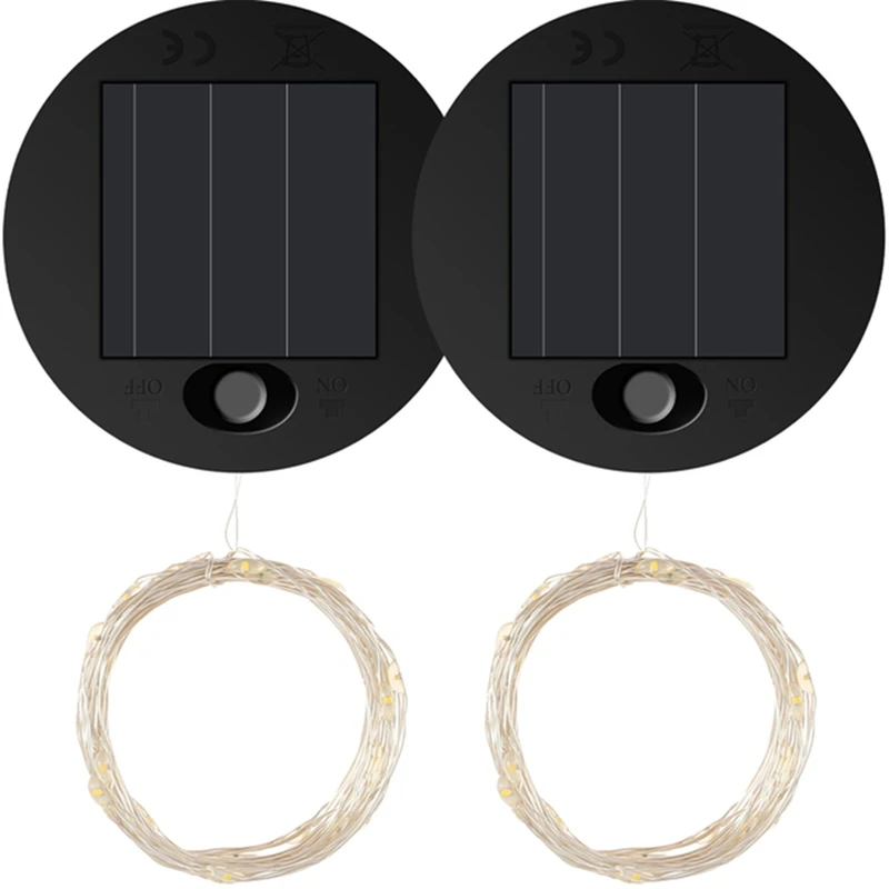 

2Pcs Solar Light Replacement Top LED Solar Panel Lantern Lid For Outdoor Hanging Lanterns IP65 Waterproof