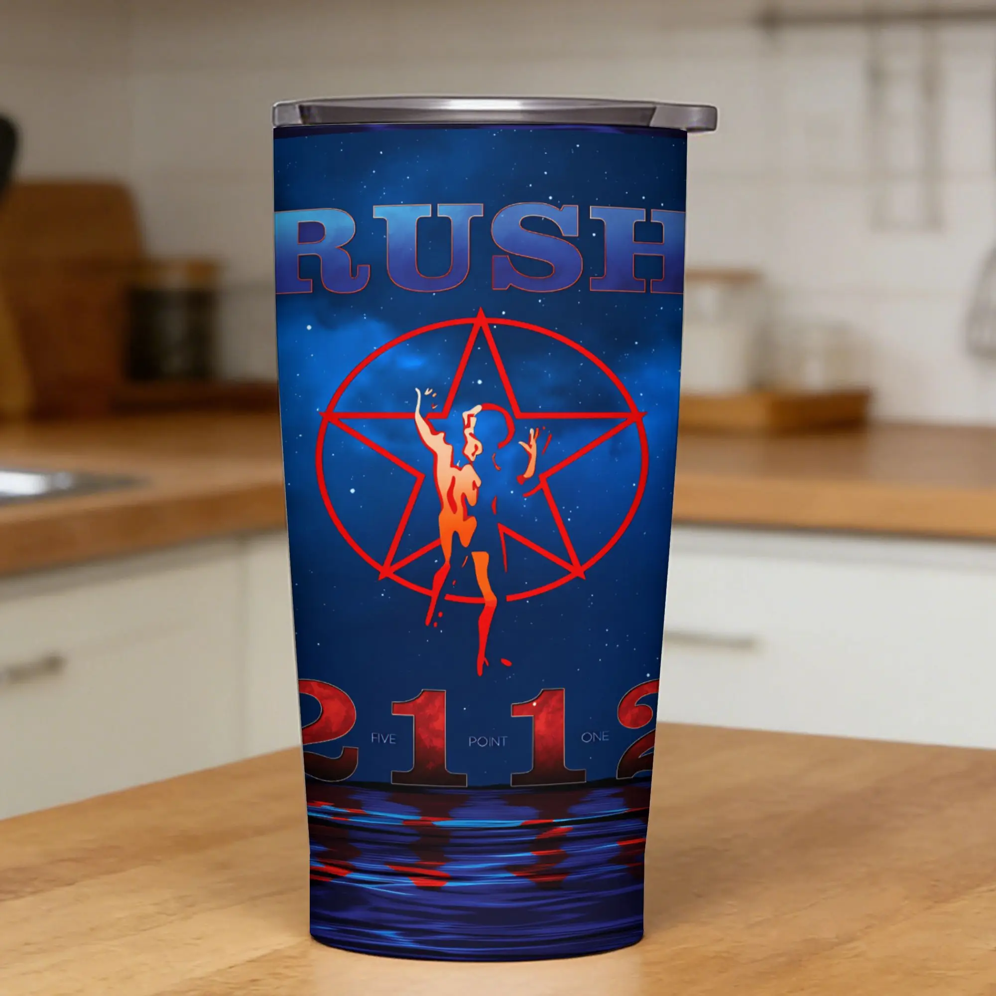 Stainless Steel Tumbler Rush Band Car Mugs With Straws  Driving Hot Drinks Water Bottle Portable Thermal Cups,