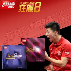 DHS Hurricane 8 Table Tennis Rubber Sheet with High Elastic Sponge Pips-in Sticky Ping Pong Rubber PF4 Hurricane 8-80 Fast Speed