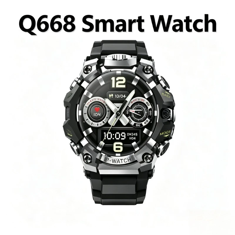 Q668 5G Full Network Smart Watch 1.5 Inch SIM Card 8MP Dual Camera WiFi GPS Waterproof Lifting Screen Heart Rate for Men Women