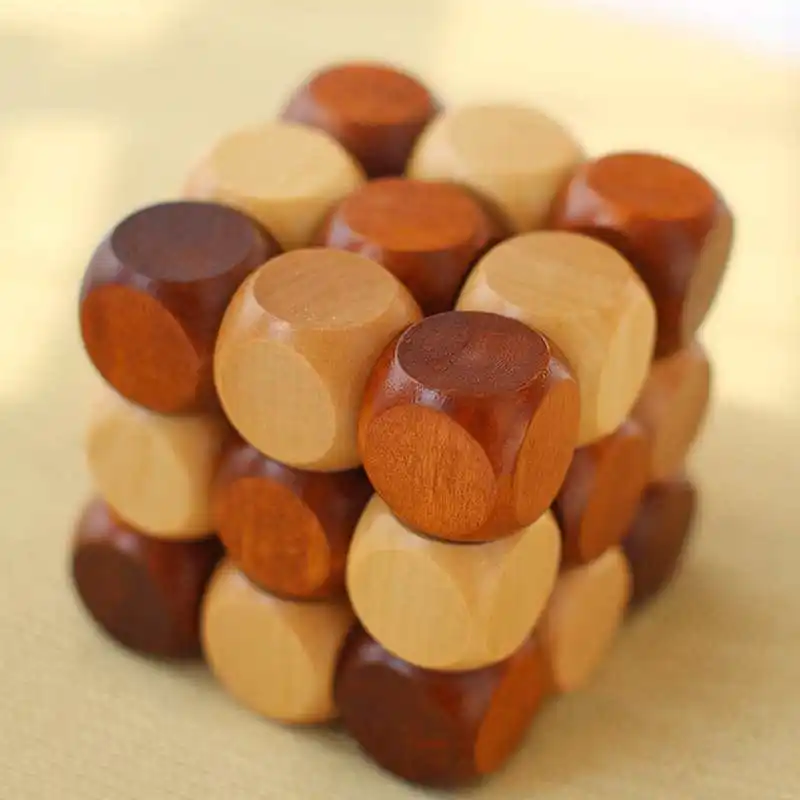 Houten Twist Cube IQ-puzzel Brain Teasers voor volwassenen tieners kinderen Luban Lock Mind Challenge Games Unieke cadeau-ideeën