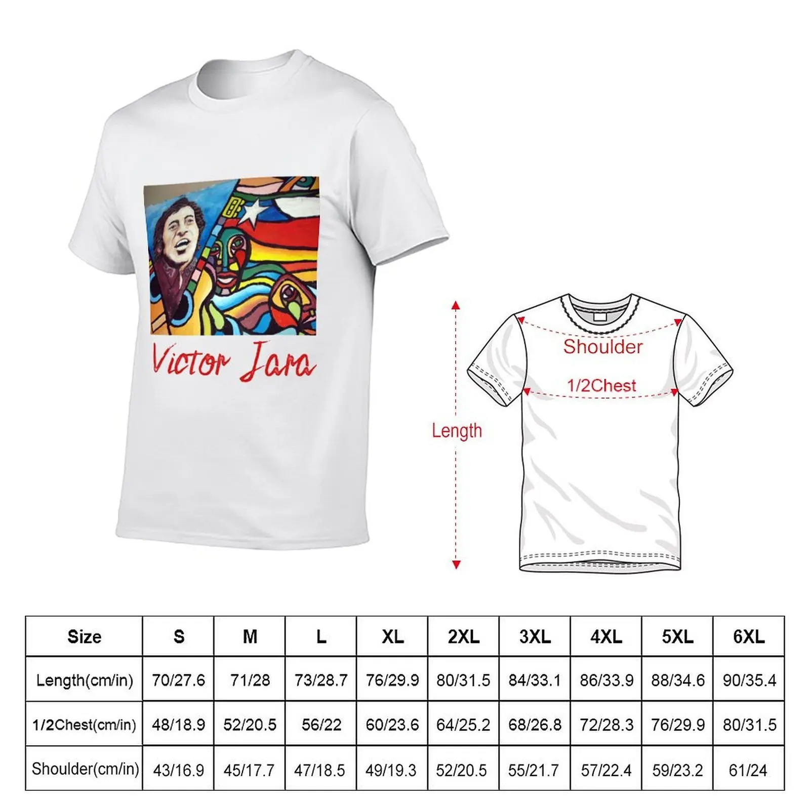 Victor Jara (Chile) Mural T-Shirt oversized graphic tee anime clothes mens big and tall t shirts