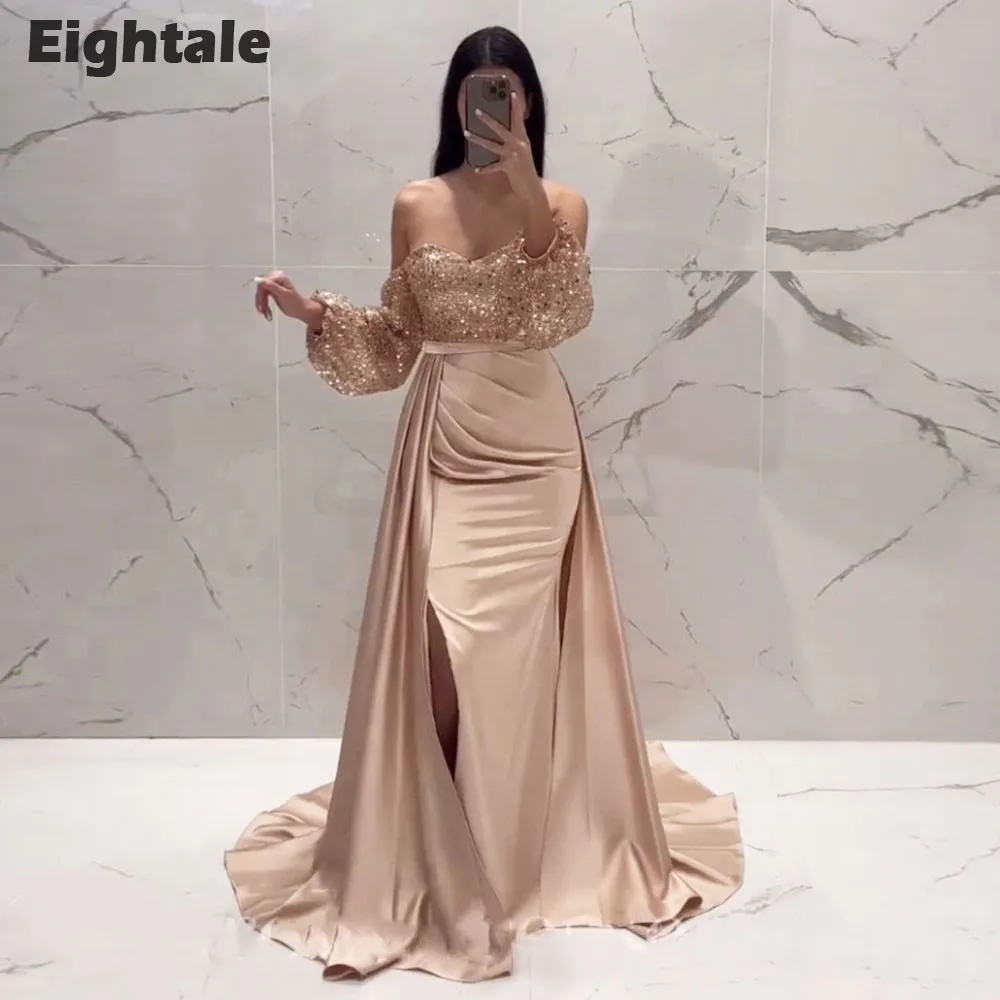 

Eightale Vintage Evening Dresses Sweetheart Long Sleeves Mermaid Arabic Prom Wedding Party Gown Vestidos De Gala