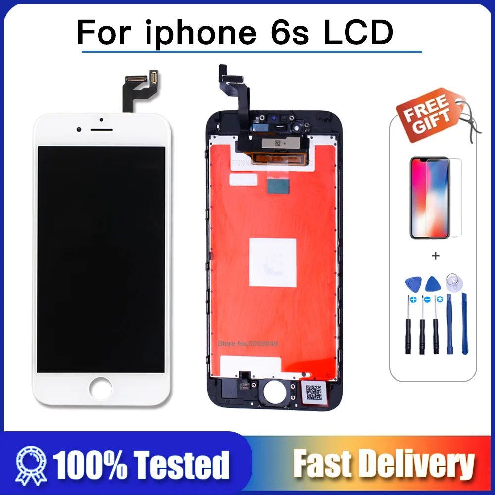 

100% протестированный OEM ЖК-дисплей для iPhone 6S A1633 A1700 ЖК-дисплей с 3D сенсорным экраном дигитайзер в сборе + инструменты для закаленной пленки