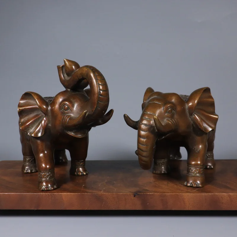 Brass elephant ornament The wealth symbol absorbs water like a pair Home Decor Store Copper Elephant Ornament