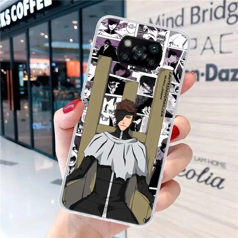 Bleach Aizen Sousuke Soft Phone Case para Xiaomi, Coque Capa para Poco X5, X4, Gt, X3, NFC, M5s, M4 Pro, M3, F3, F2, F1, Mi Nota 10, a2, A3 Lite