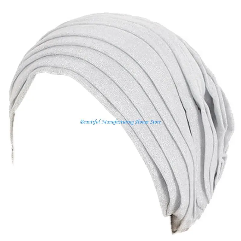 E56A Stylish Stretch Hijab Head Wrap Glitter Hijab Turban for Women Hair Accessory Comfortable Glitter Head Scarf Wrap