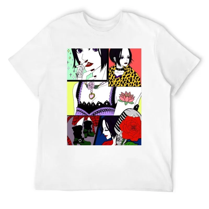 Trend Summer 2025 Cosplay Neutral Black and White Nana Osaki Unisex T-Shirt Black Stones Manga Anime Graphic Tee Shirt All Sizes view 2