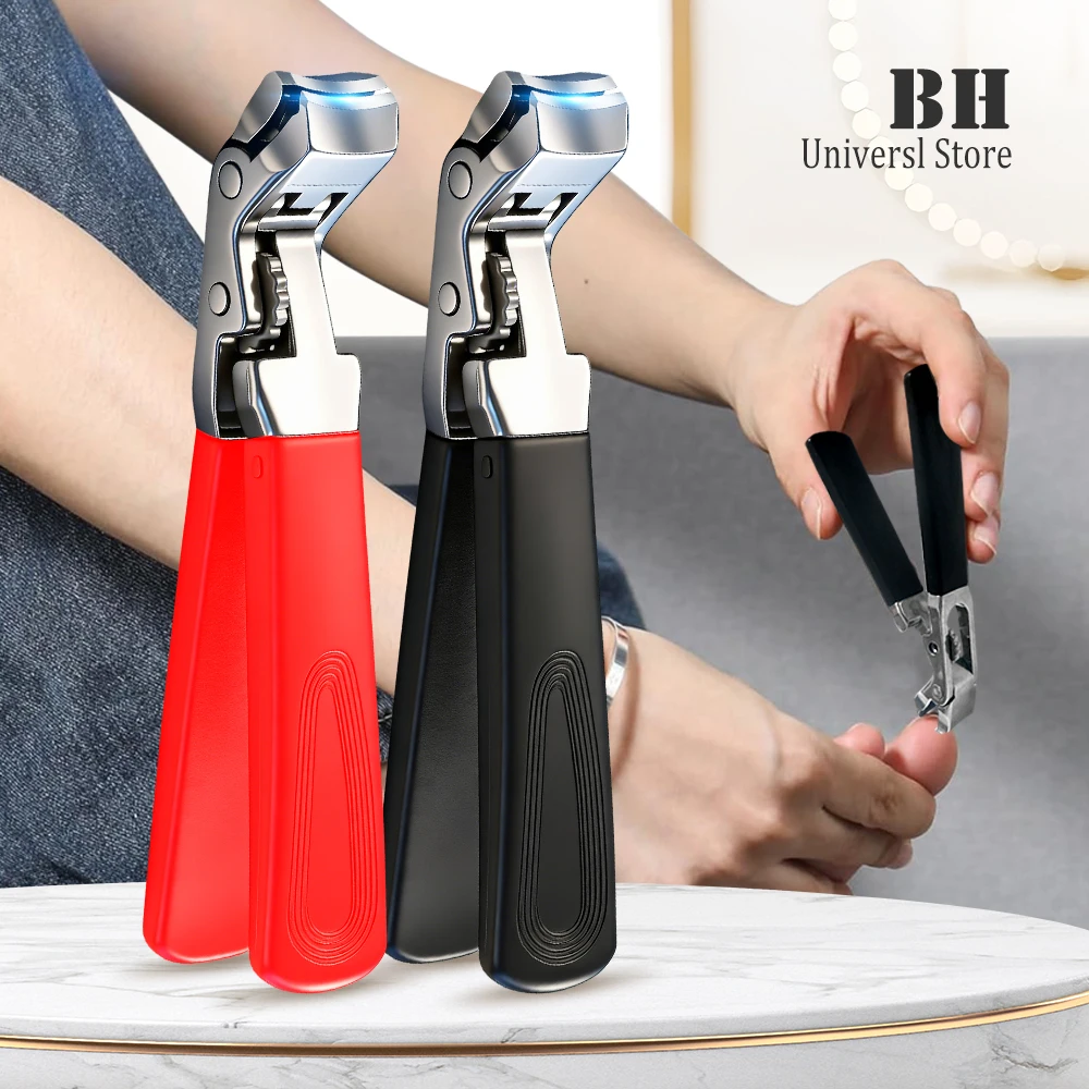 1PCS Nail Clipper with Catcher Safety Lock Angled Head Nails Cutters Trimmer Toenail Clipper for Thick Nails