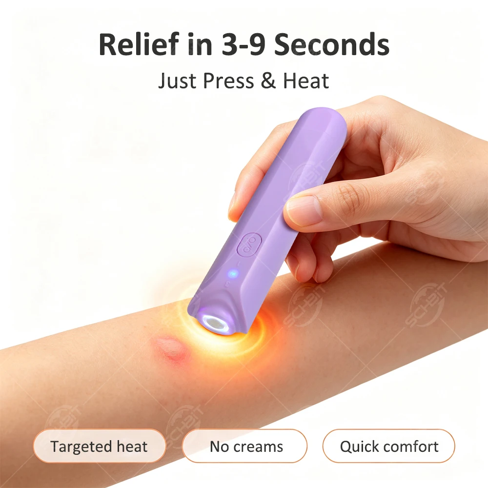 CONTEC KT103 Insect Bite Healer Chemical Free Fast Itch Relief 47°C 51°C 2 Modes USB C Rechargeable Portable Travel Essential