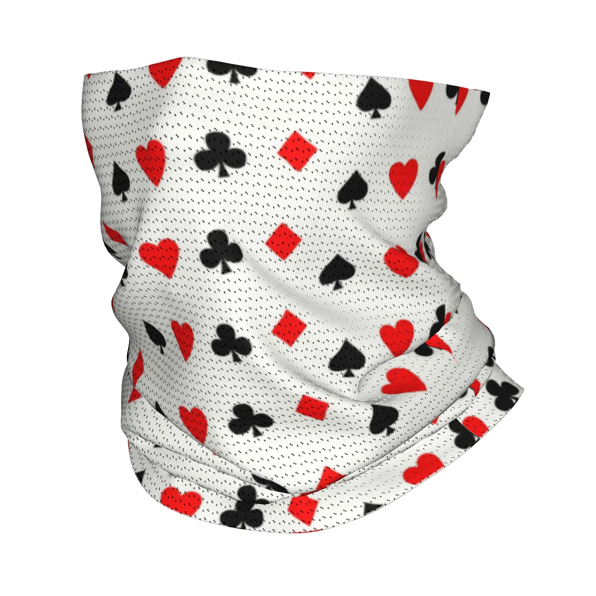 Custom Funny Poker Pattern Bandana Winter Neck Warmer Men Windproof Wrap Face Scarf for Ski Card Game Players Gaiter Headband