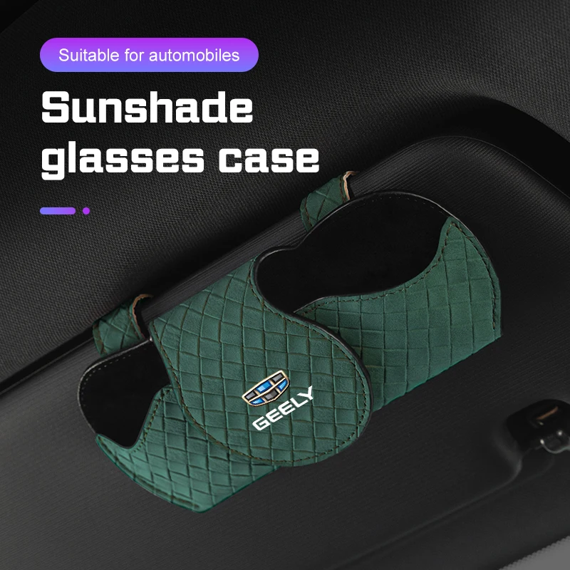 

For Geely Okavango Coolray Atlas Monjaro Tugella Emgrand GE NL3 EX7 Car Glasses Case Visor Sunglasses Holder Storage Accessories