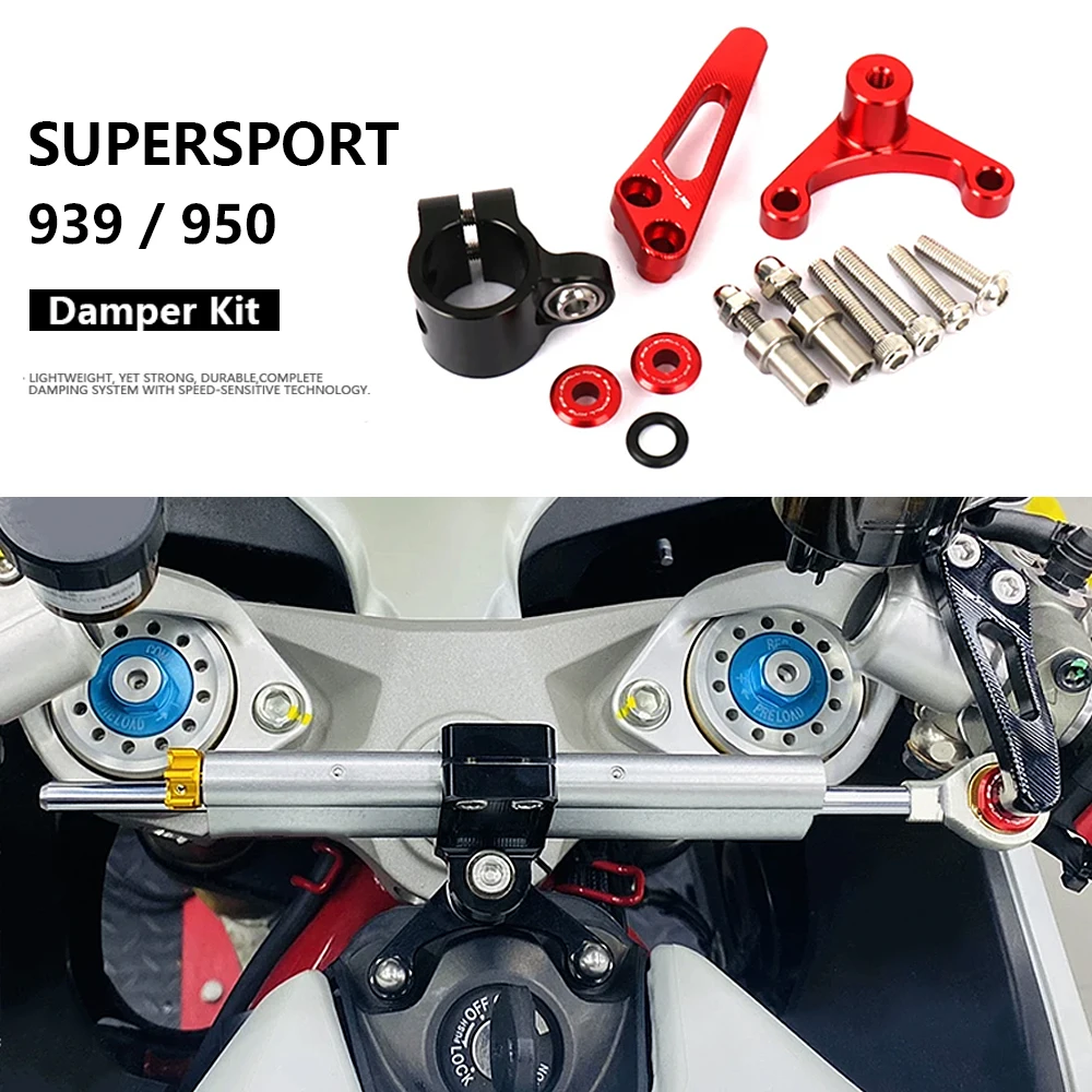 Motorcycle Accessories Damper Stabilizer Bracket Steering Mount Kit For Ducati SuperSport 950 Supersport 939 2018-2025