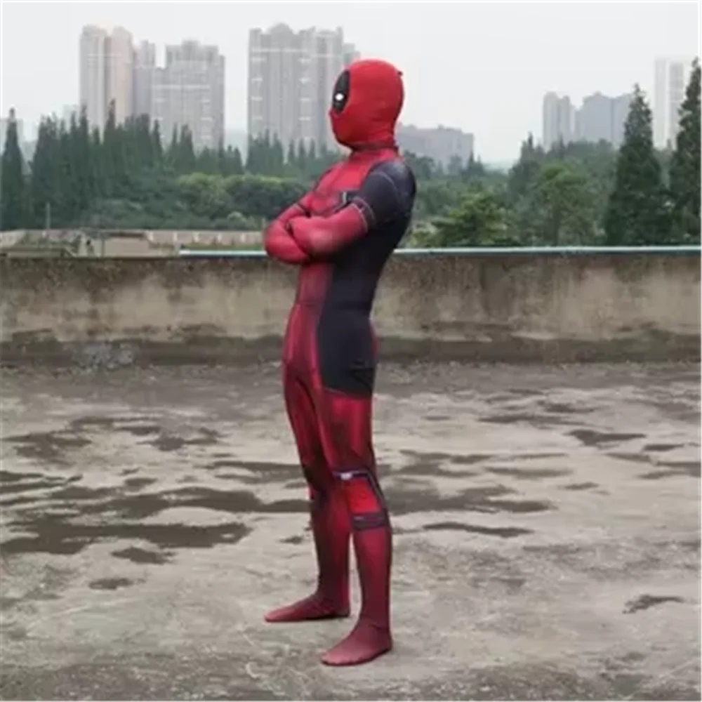 Halloween Deadpool Cosplay Costume Superhero Adults Zentai Suit Men Male Full Bodysuit Party Jumpsuit