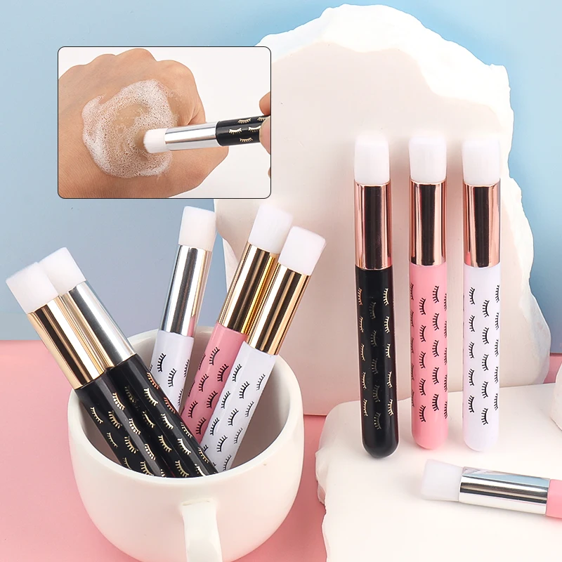 5pcs Hollow Handle Nose Cleaning Brush Eyelashes Pattern Portable Travel Professional Makeup Tool for Contouring Mascara Tools