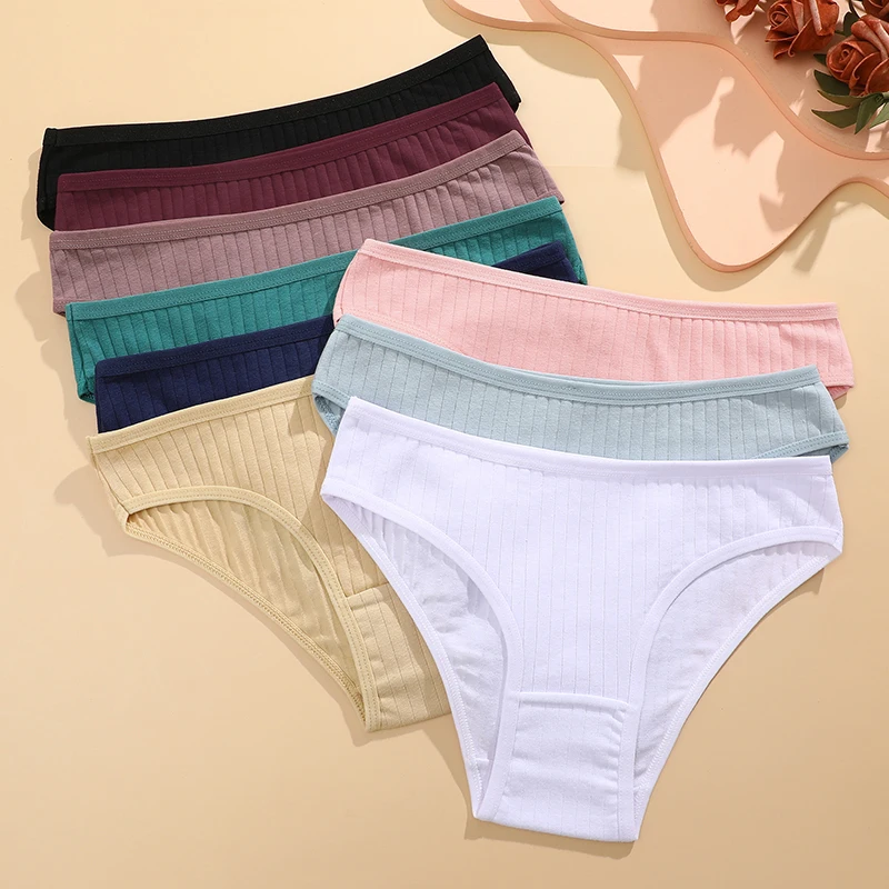 6Pcs/Set Sexy Cotton Panties For Women Underwear Striped Panty Female Soft Lingeries Briefs Pantys Girl Underpant Intimates