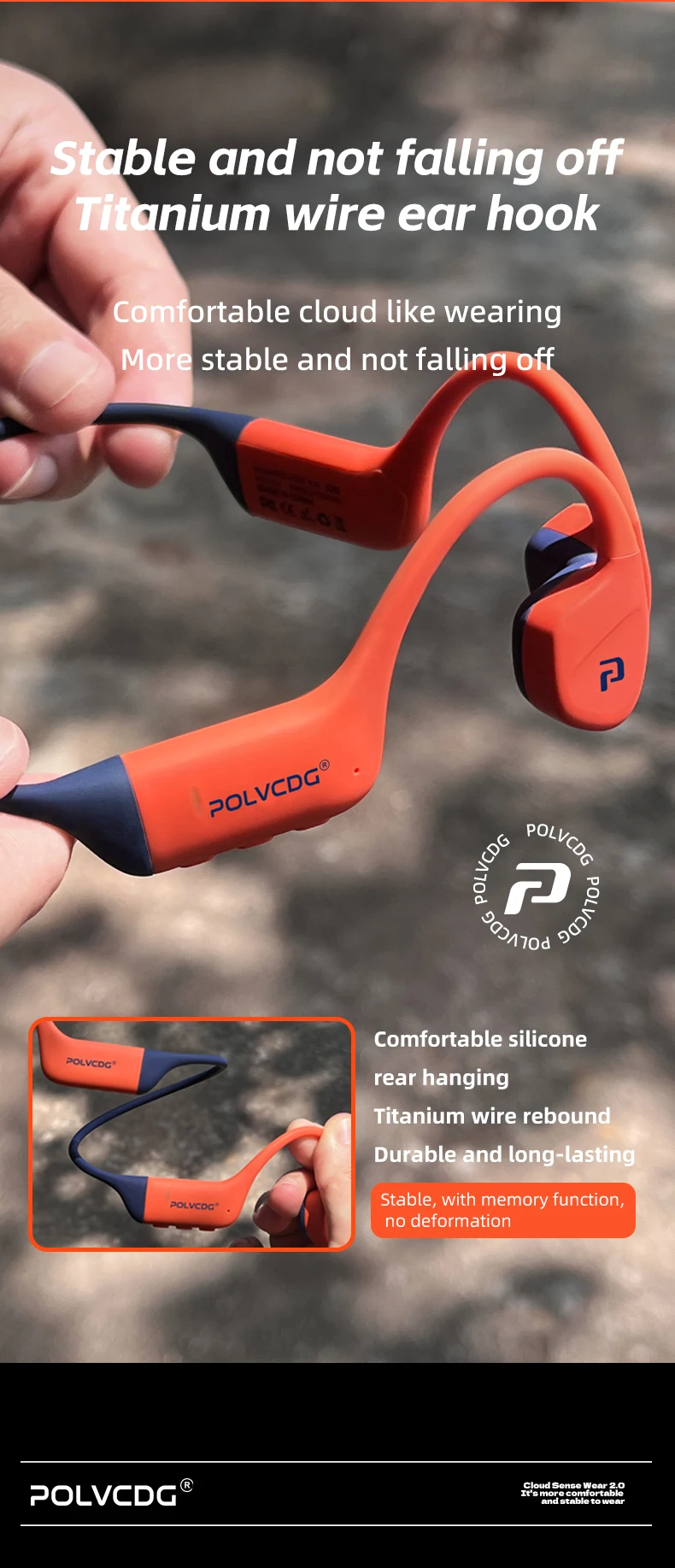 POLVCDG Knochenleitungs-Kopfhörer IPX8 Wasserdicht 32GB Speicher Bluetooth 5.4 Silikonmaterial 2024 Neues Produkt X16 – Detail 18