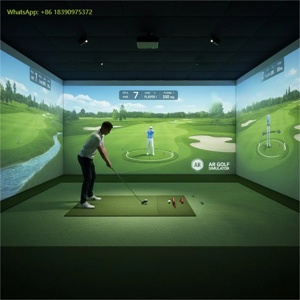 

Customized Golf Game Simulator Immersive Indoor Golf Simulator Room 3D Virtual Reality Golfing Set for Estate