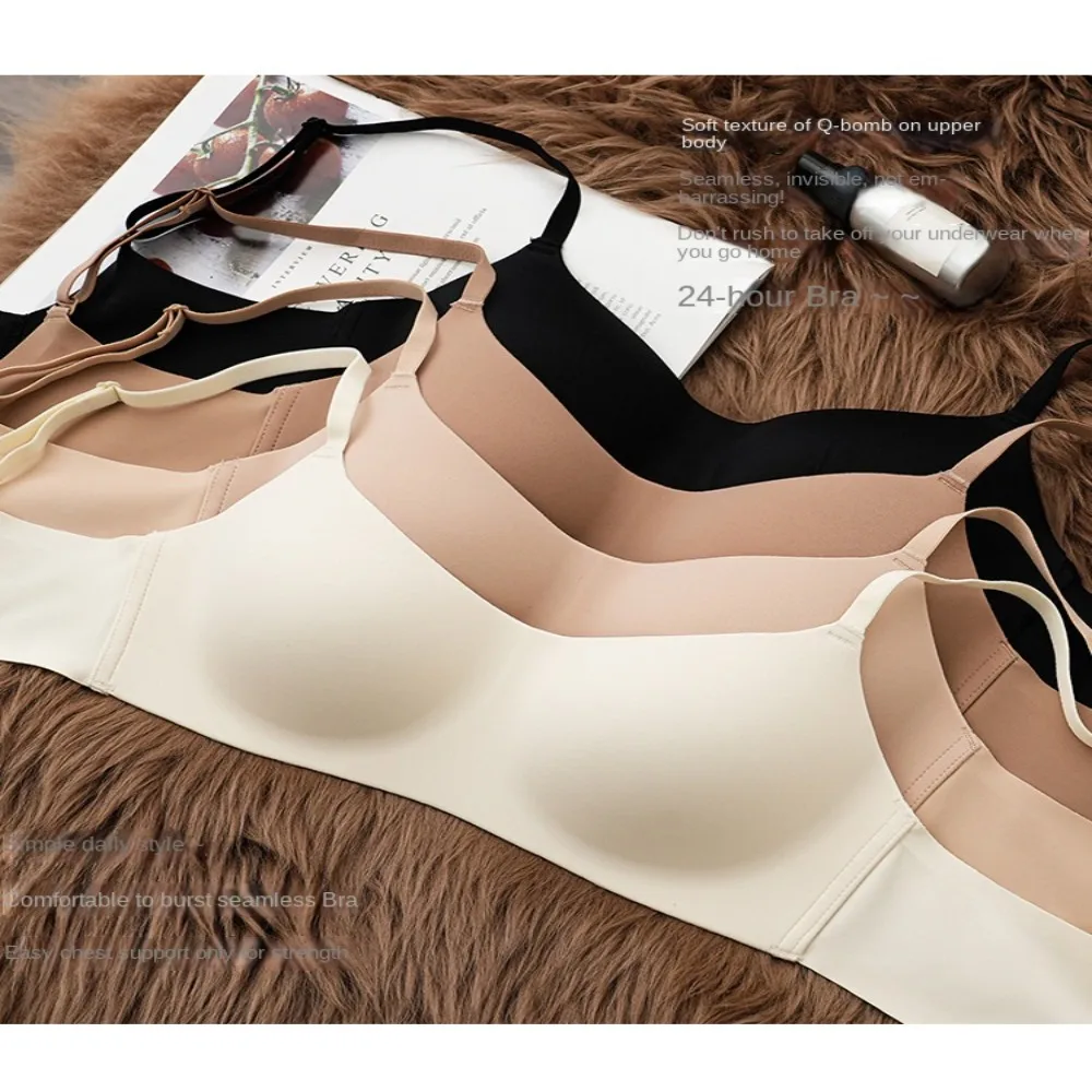 Ropa interior inalámbrica de poliéster 2024, sujetador cómodo fino sin costuras para mujer, lencería suave, sujetadores superiores de tubo para mujer