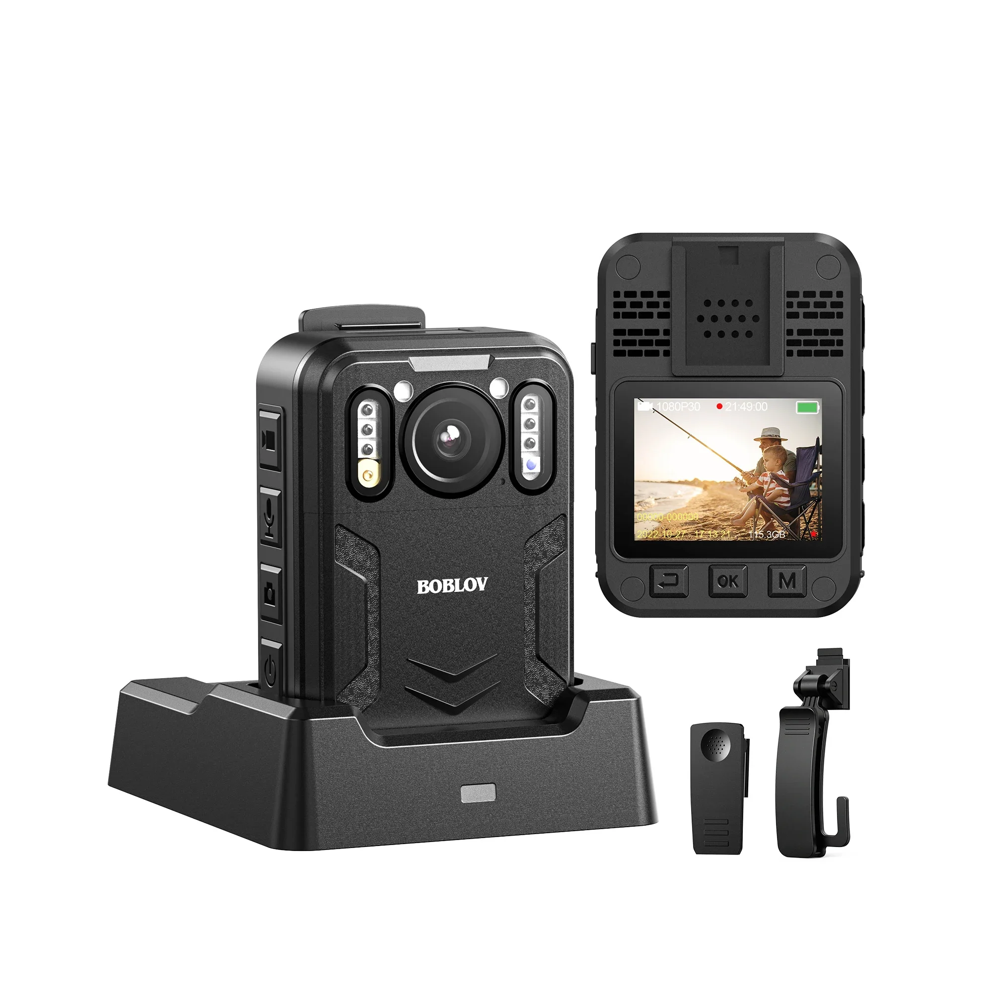 

Boblov B4K2 4K GPS Function 128GB Memory 16 Hours Recording Camcorders Video Cam Body Worn Camera Camera for PL Courier Travel