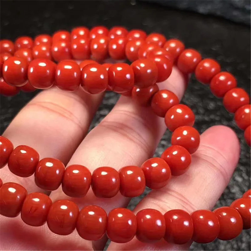 Waxi Material Old-Styled Bead 108 Beads Colorful Natural South Red Bracelet