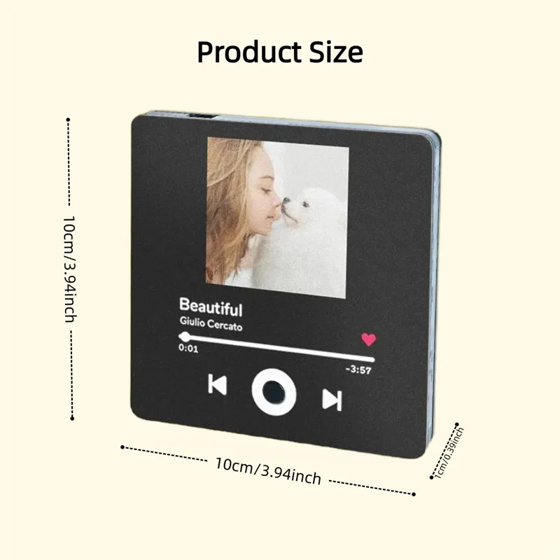 Personalisierter Musik-Kühlschrankmagnet, individuelles Album, Kühlschrankmagnet mit integriertem Musik-Player, lustiger Kühlschrankmagnet für Liebhaber, Mutter