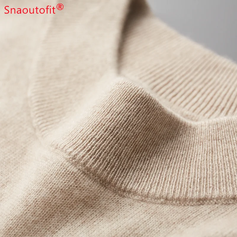 Men\'s Clothing Pure Cashmere Sweater Men\'s Half High Neck Business Casual Jumper Spring Autumn Basic Cashmere Knit Base Sweater