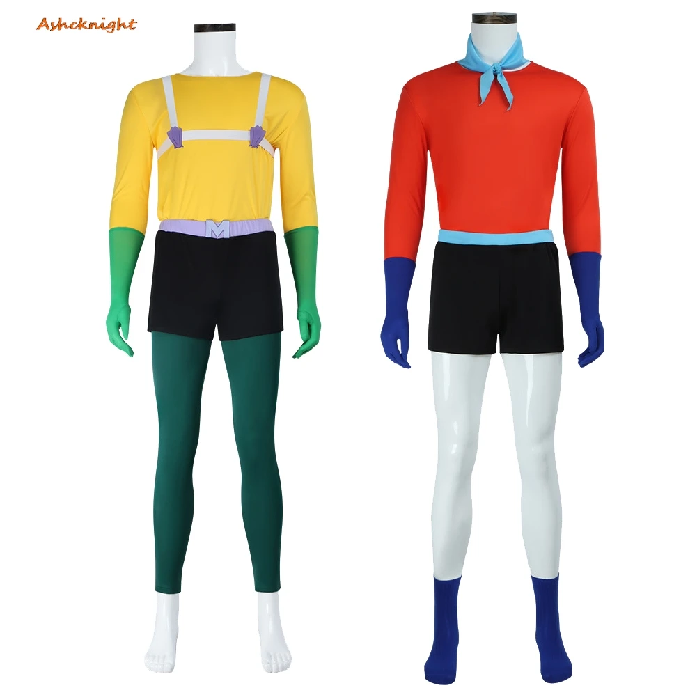 

2025 Cartoon SpongeBaby Cosplay Mermaid Man Top Shorts Clothes Party Disguise Roleplay Halloween Costume Carnival Outfits Suits