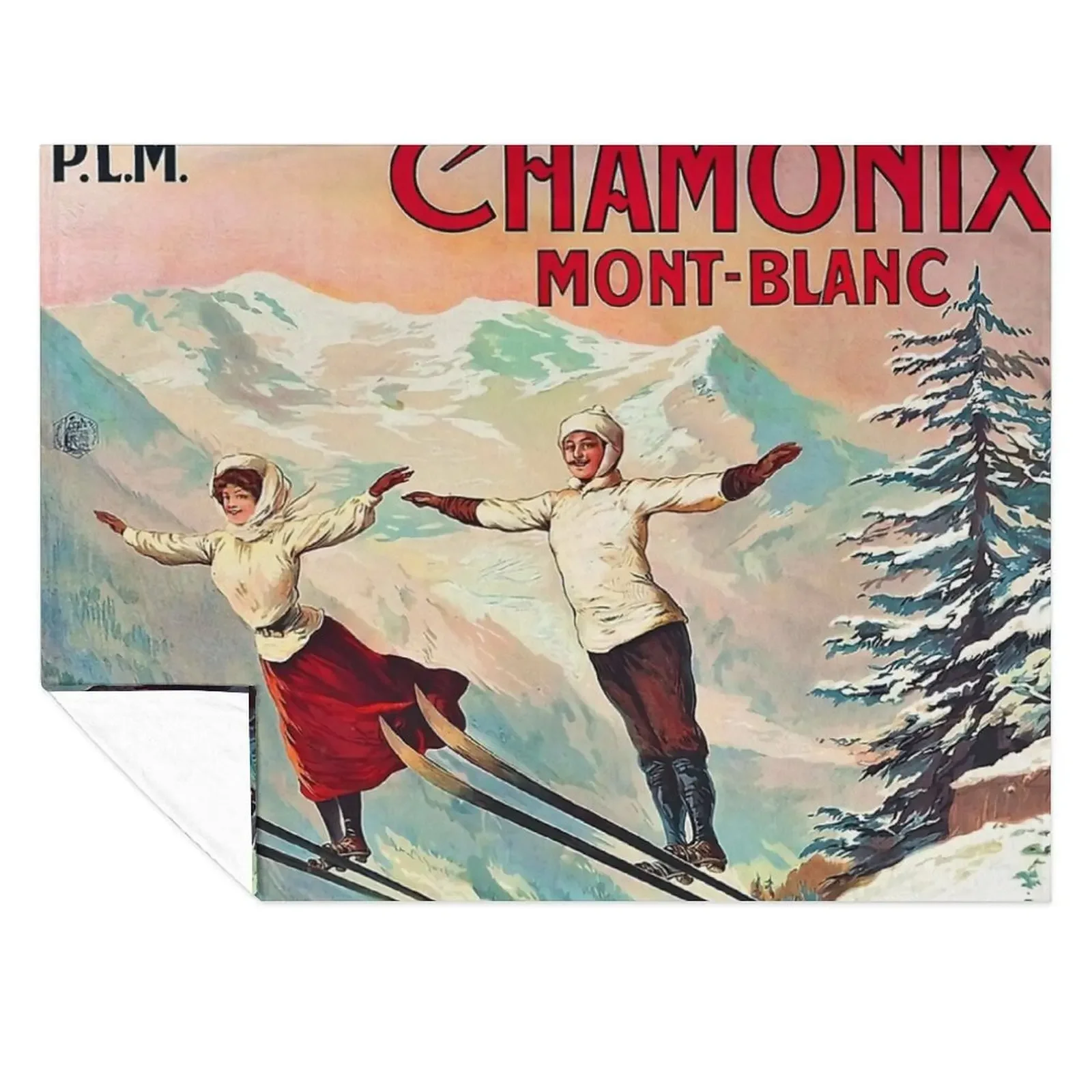 

Chamonix, Mont Blanc - Vintage Throw Blanket Decorative Throw Bed covers Hairy for winter Blankets