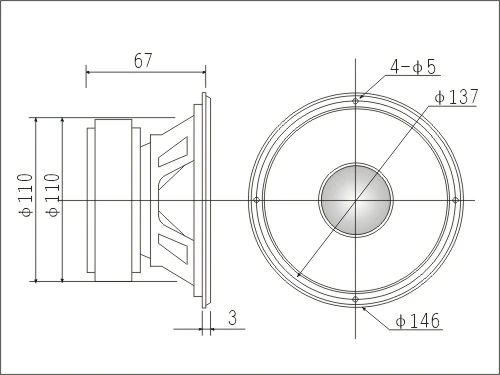 1 Pieces Kasun DL-511 5\'\' Mid-range Home Audio DIY Speaker Driver Unit Casting Aluminum Basket PP Cone 6ohm/130W OD=146mm