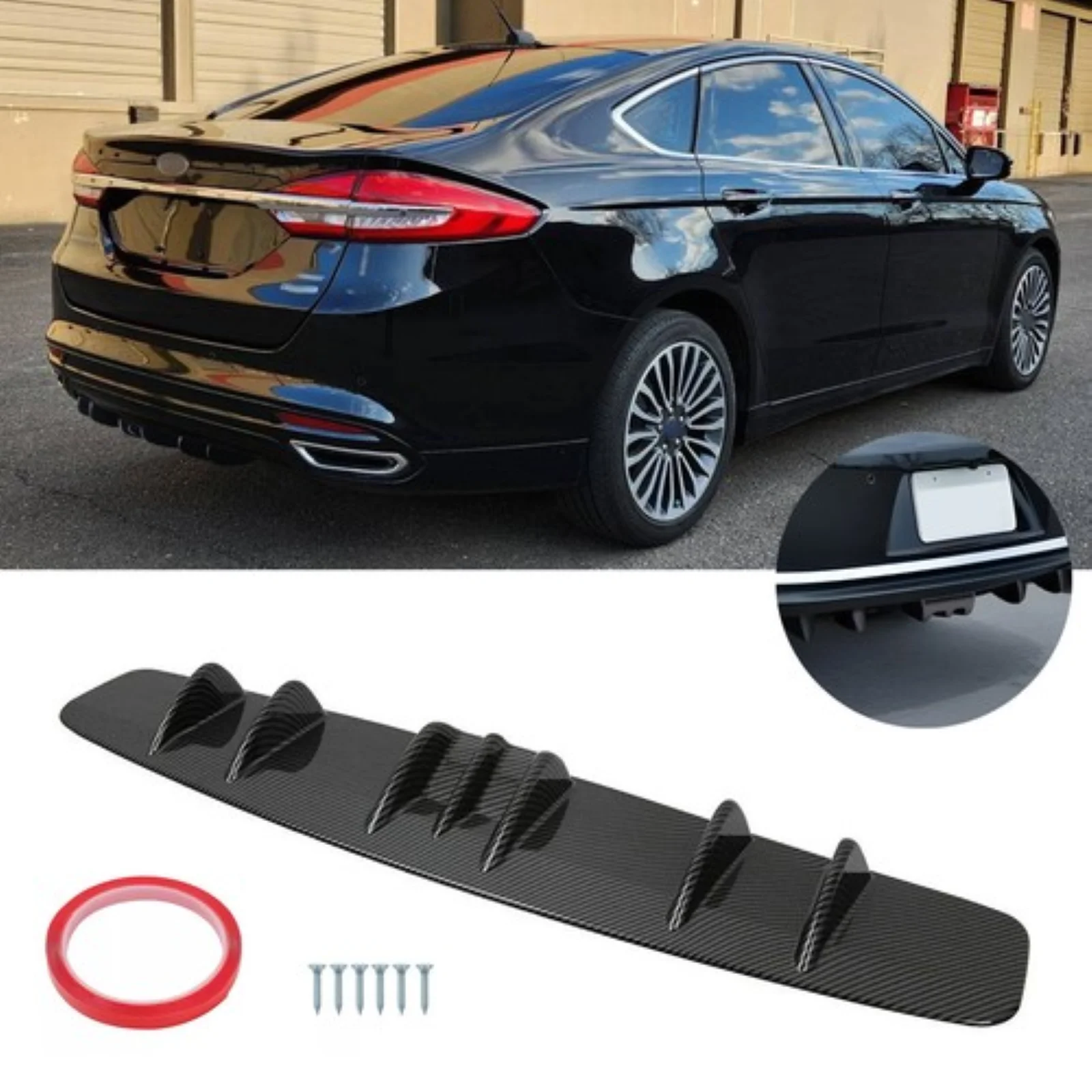 

Для Ford Fusion Focus Edge матовый черный задний бампер диффузор спойлер сплиттер