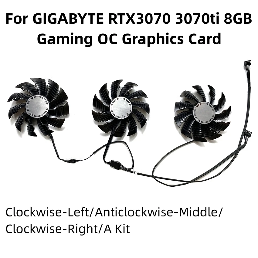 Graphics Card Cooling Fan Computer Replacement Parts for GIGABYTE RTX3070 3070ti 8GB Gaming OC Graphics Card Cooler Fan