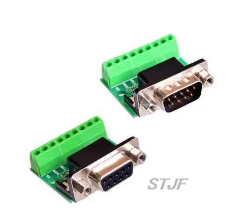 9pin Solderless Connectors DB9 RS232 Serial to Terminal Female Male Adapter Connector Breakout Board