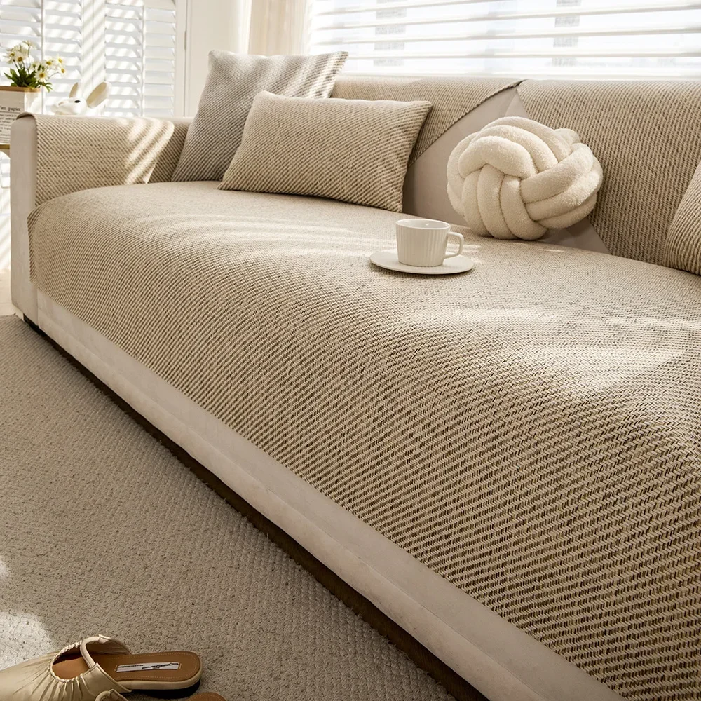 

2025 новый стиль, подушка для дивана, легкая, роскошная, расширенная, универсальная, нескользящая, кожаная, для дивана на четыре сезона, специальный чехол, тканевое полотенце