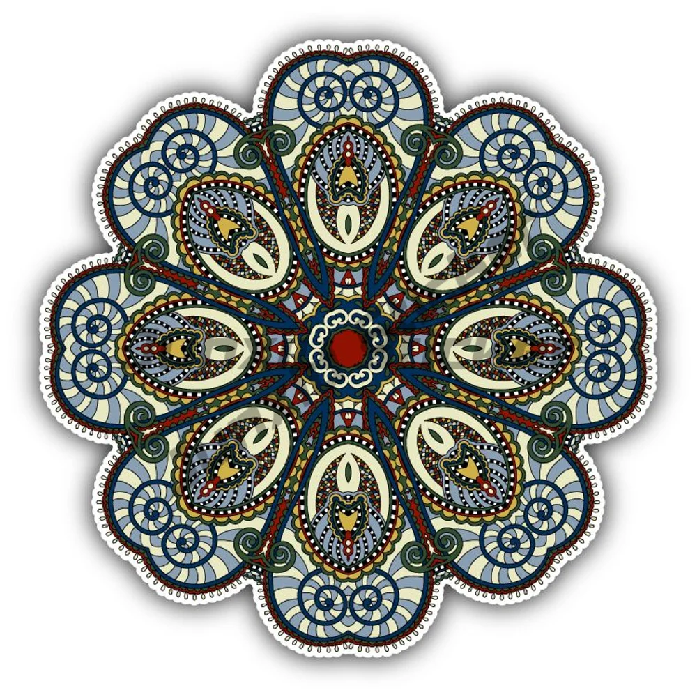 

Mandala Spiritual Indian Symbol Lotus Sticker Waterproof Scratch-proof Exterior For Suv Camper Bodywork Laptop Phone Guitar Yach
