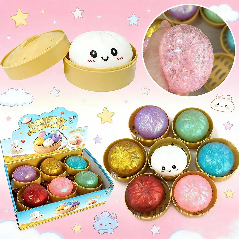 

Мягкая сенсорная игрушка-сквиш «Радужный пельмень» большого размера с медленным восстановлением формы, антистрессовый мячик для снятия тревоги при СДВГ и аутизме