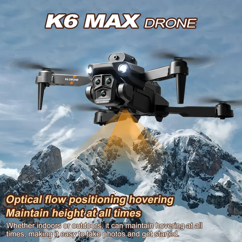 K6 Max Quadcopter Beschikt Over Ingebouwde Elektronische Controle Drievoudige Camera 'S, 360 ° Obstakelvermijding, Optische Stroompositionering.