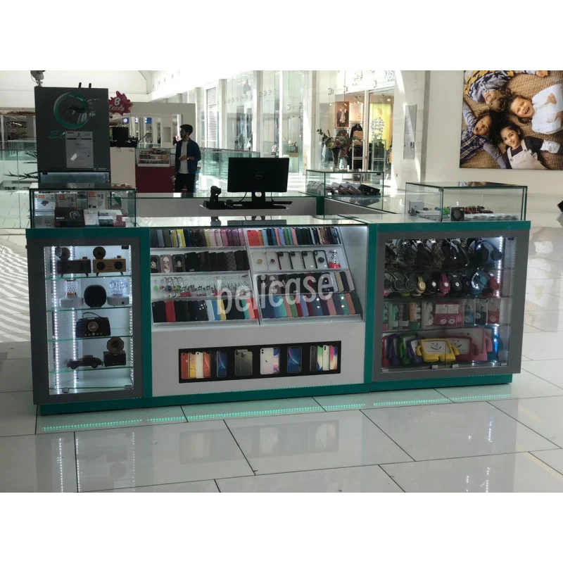 (Customized) Mobile Phone Store Glass Display Showcase Cell Phone Accessories Display Stand Cabinet Mall Mobile Phone Kiosk