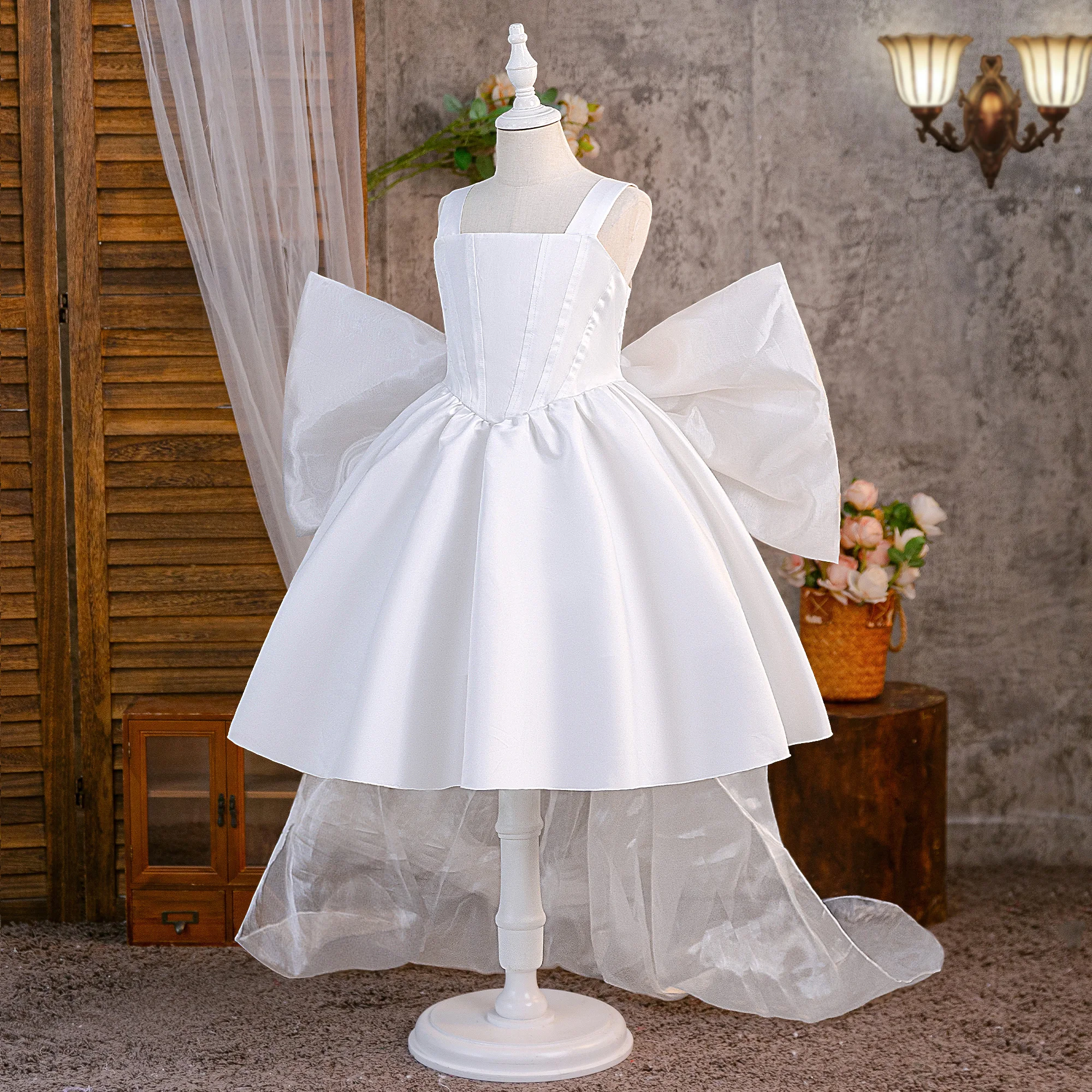 Fashion Baptism Bridesmaid Girls Dress Elegant Wedding Party Princess Prom Dresses Girl First Communion Birthday Evening Costume - view 5