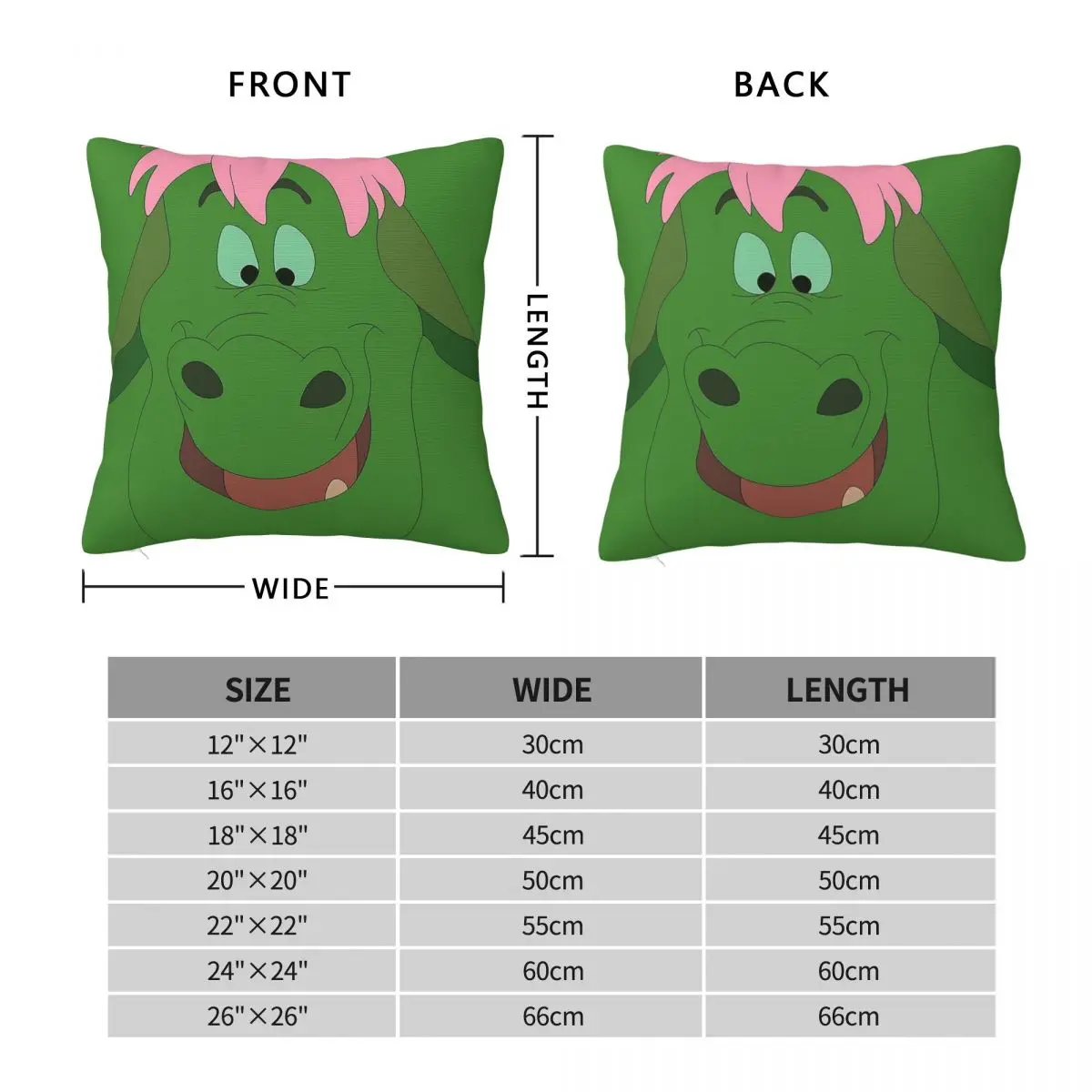 Elliot Pete's Dragon Square Pillowcase Polyester Linen Velvet Creative Zip Decor Sofa Seater Cushion Cover Wholesale