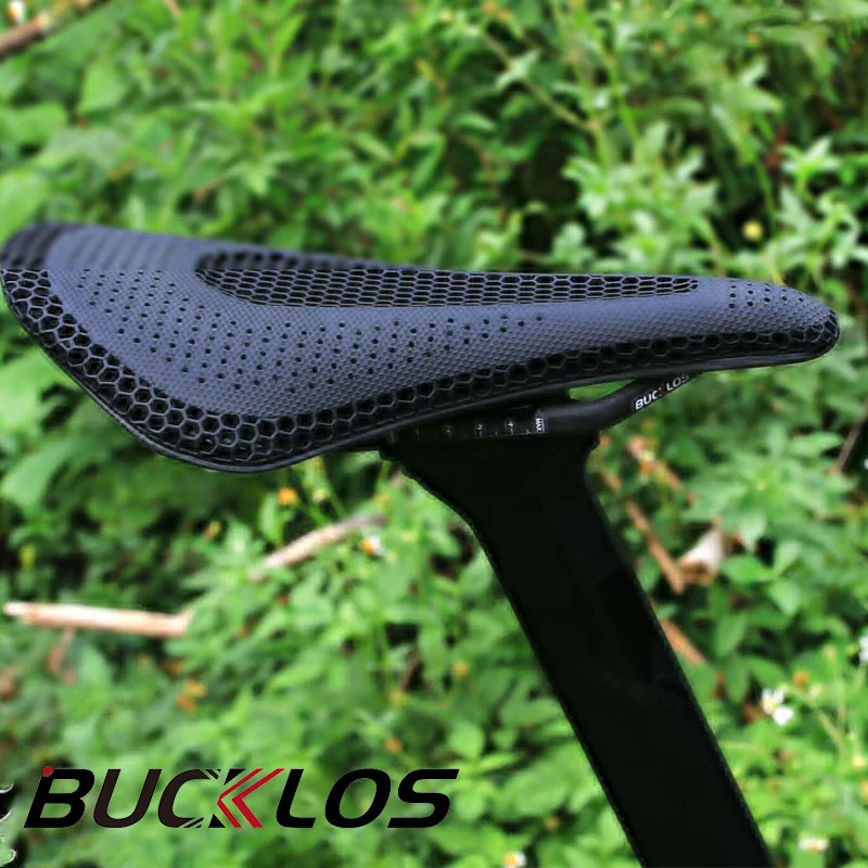 

BUCKLOS 3D Printed Saddle 143MM 155mm Carbon Fiber Hollow Comfortable Breathable MTB Gravel Road Bicycle Cycling Seating Parts