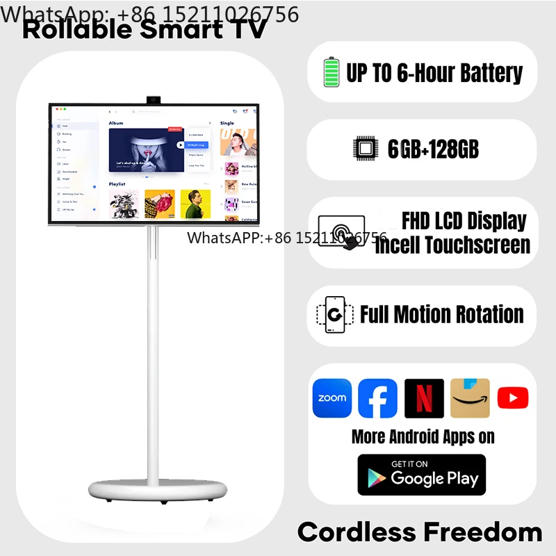 Verified Suppliers 27-inch Portable TV Display 10-Point Touch Screen- 128GB Android Touch Tv for Smart Workspaces