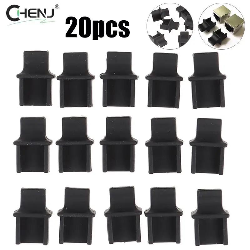 20pcs/set RJ45 Network Port Protective Rubber Cover Network Connector End Cap Clean Protection Plug Accessories